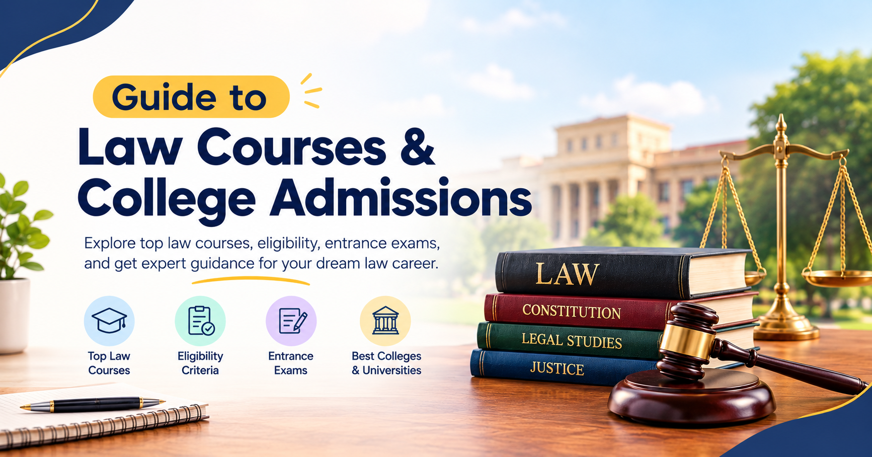 AdmissionsDekho Guide to Law Courses & College Admissions