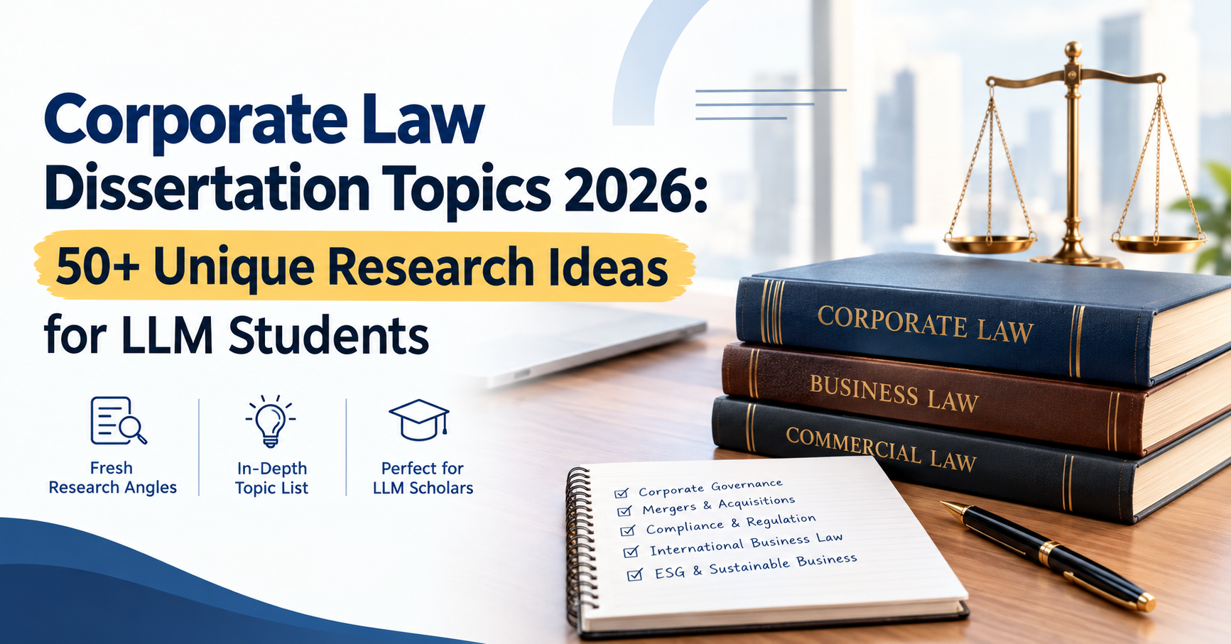 Corporate Law Dissertation Topics 2026: 50+ Unique Research Ideas for LLM Students
