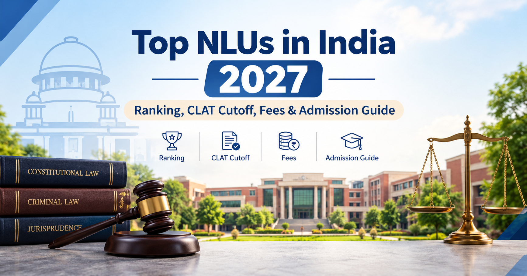 Top NLUs in India 2027: Ranking, CLAT Cutoff, Fees and Admission Guide