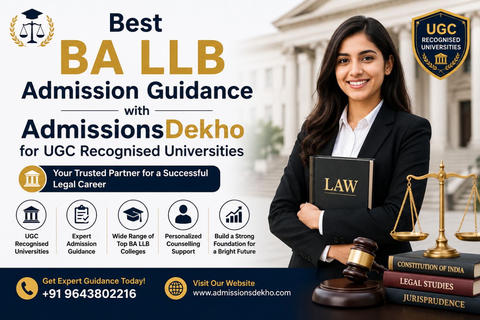 Best BA LLB Admission Guidance with AdmissionsDekho for UGC Recognised Universities