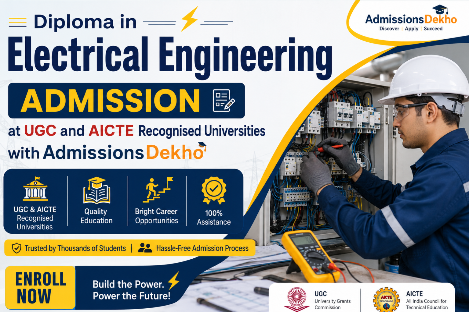 Diploma in Electrical Engineering Admission at UGC and AICTE Recognised Universities with AdmissionsDekho