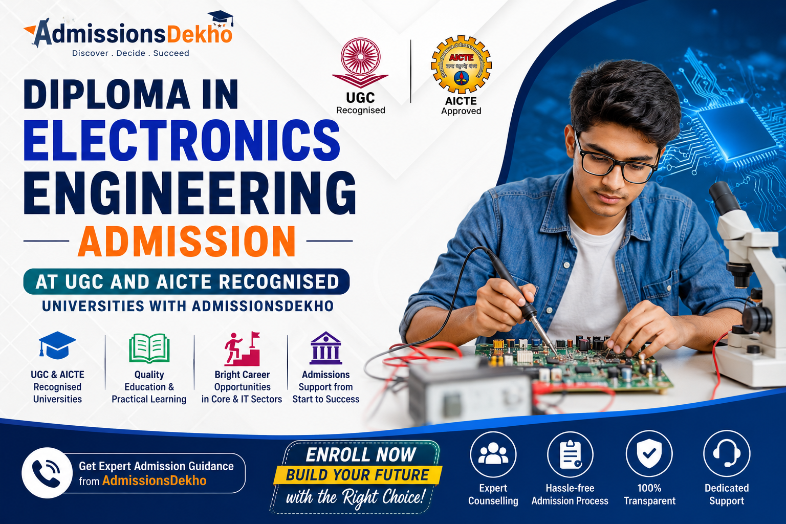 Diploma in Electronics Engineering Admission at UGC and AICTE Recognised Universities with AdmissionsDekho