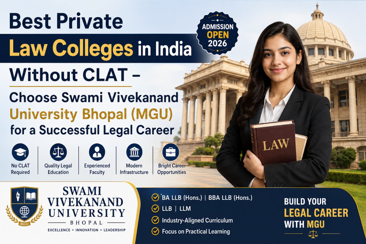 If you are looking for the best private law colleges in India without CLAT, you are not alone. Every year, thousands of students search for reputed universities that offer quality legal education