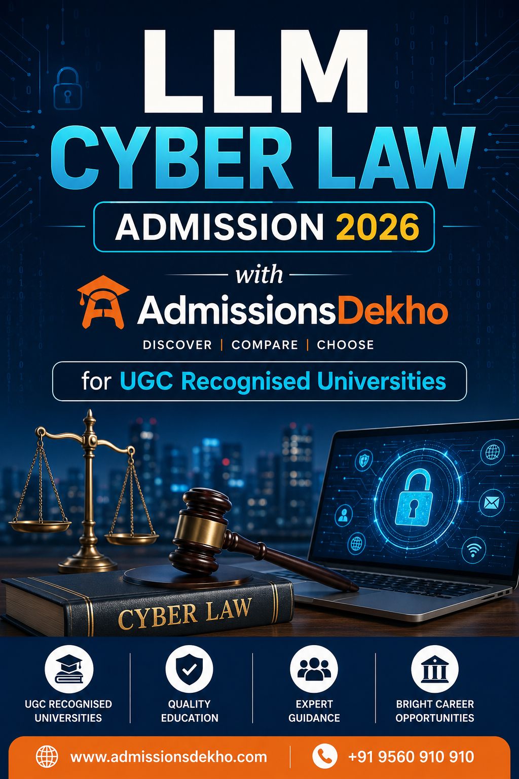 LLM Cyber Law Admission 2026 with AdmissionsDekho for UGC Recognised Universities