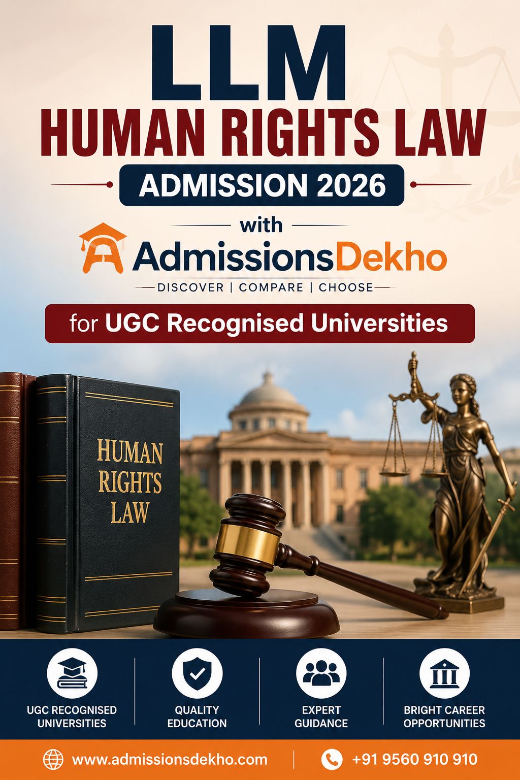 LLM Human Rights Law Admission 2026 with AdmissionsDekho for UGC Recognised Universities